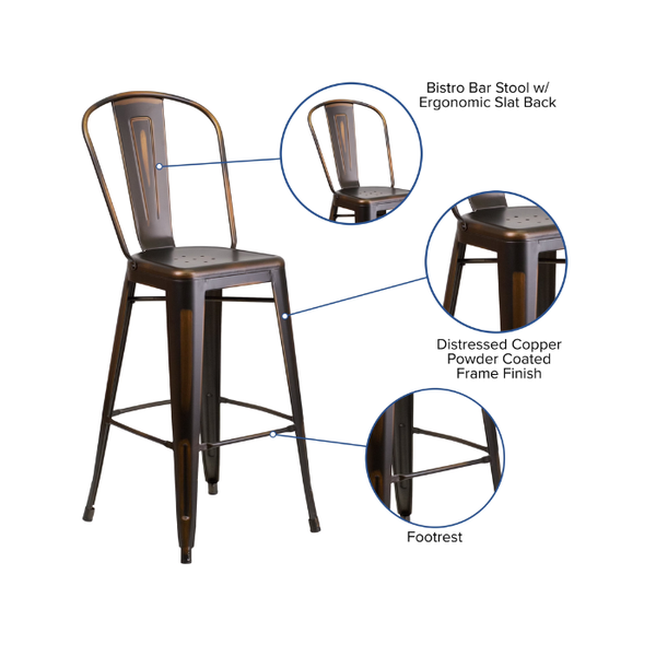 Tolix style chairs with removable backs Tolix style chairs with removable backs