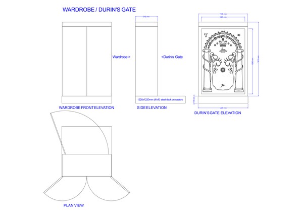 Used Durin's Gate/Narnia Wardrobe Prop Used Durin's Gate/Narnia Wardrobe Prop
