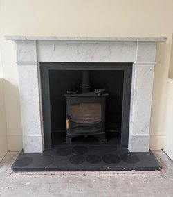 Carrara Marble Fireplace Surround For Sale