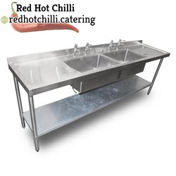 2.4m Stainless Steel Double Sink