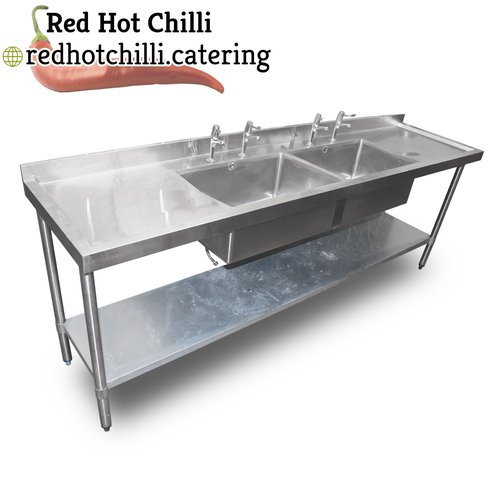 2.4m Stainless Steel Double Sink