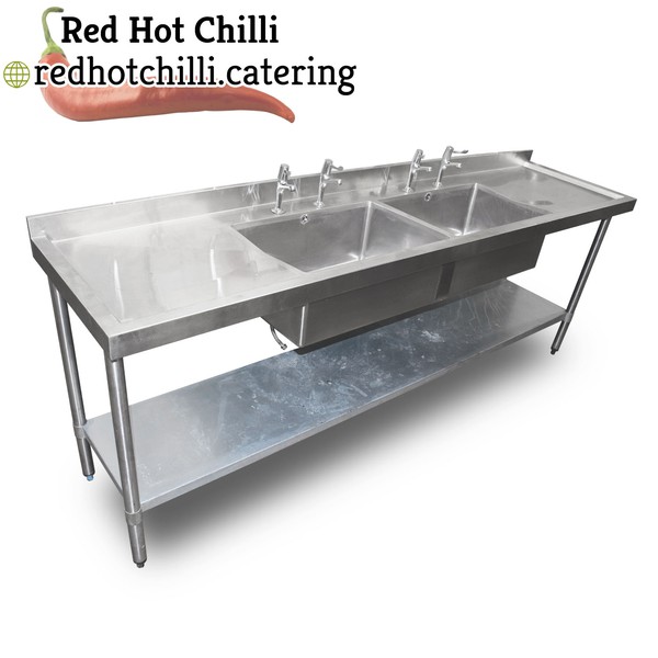 2.4m Stainless Steel Double Sink