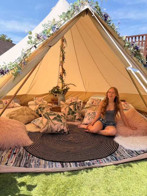Glamping set up for 9x 3m Bell tents