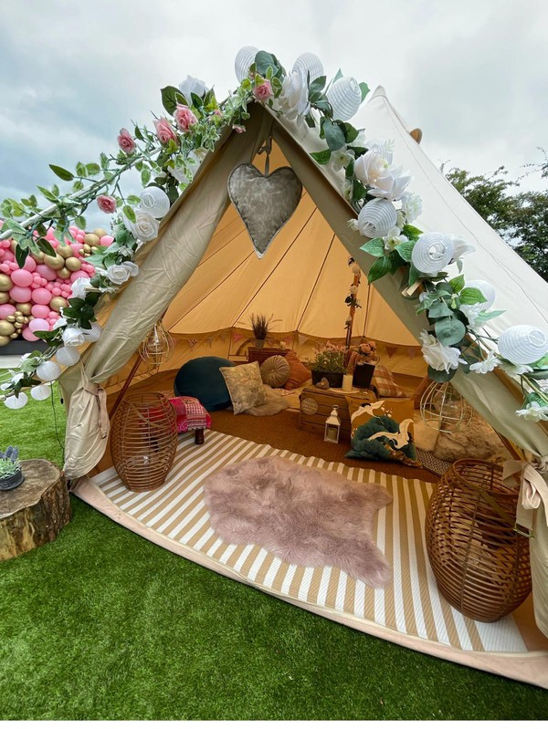 3m Bell tents Glamping set up