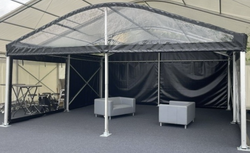 6m x 6m Black PVC Curved Clear Roof Marquee