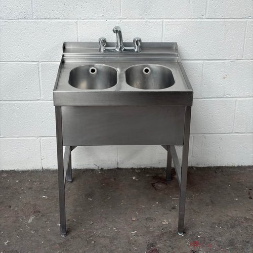 60cm Double Bowl Sink with Mixer Tap For Sale