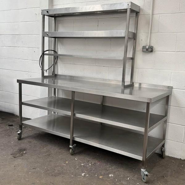 2m Table With 3 Tier Heated Gantry