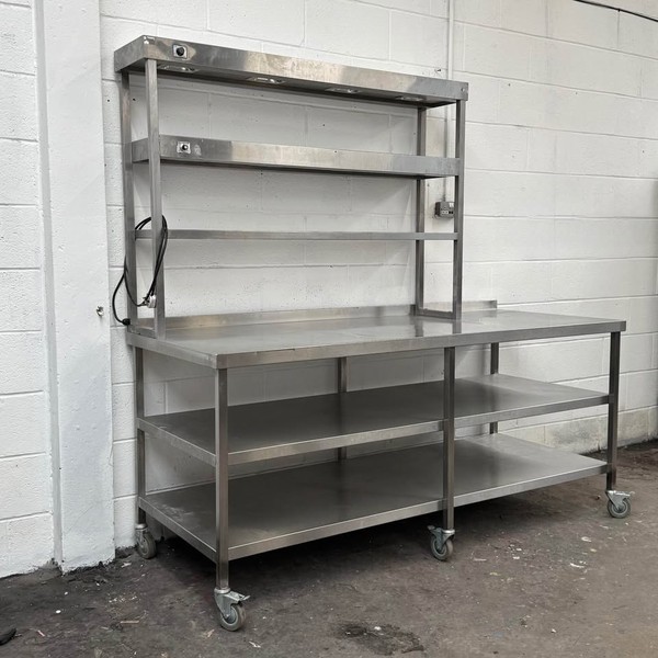 Second Hand 2m Table With 3 Tier Heated Gantry