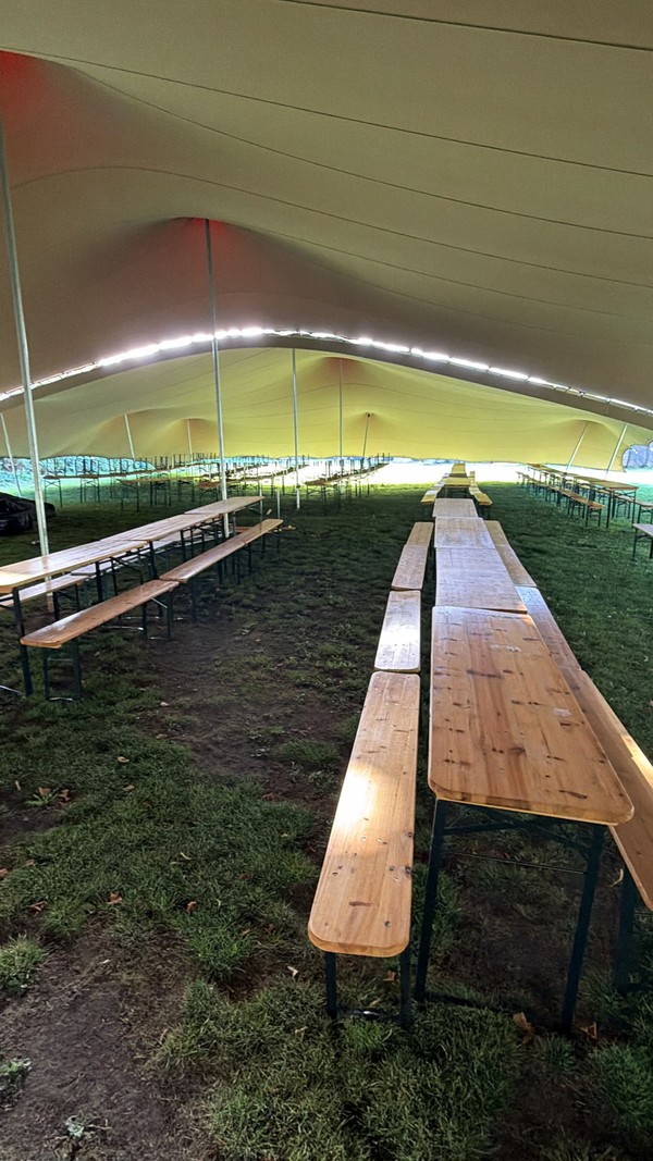 Oktoberfest beer benches