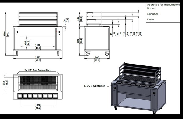 Custom-Made ClayOvens Commercial Gas Robata Grill Custom-Made ClayOvens Commercial Gas Robata Grill