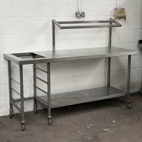 180cm Stainless Steel Table on Castors For Sale
