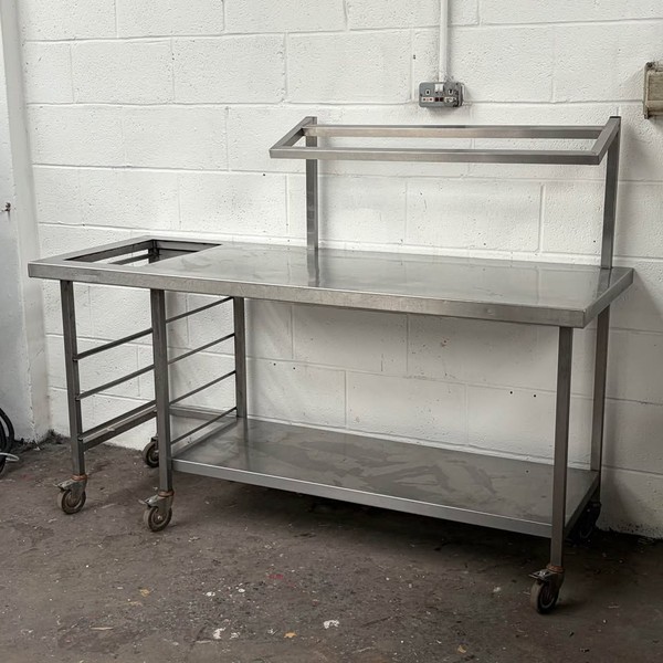 Second Hand 180cm Stainless Steel Table on Castors Second Hand 180cm Stainless Steel Table on Castors