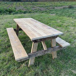 Reclaimed Wood Rustic Picnic Benches