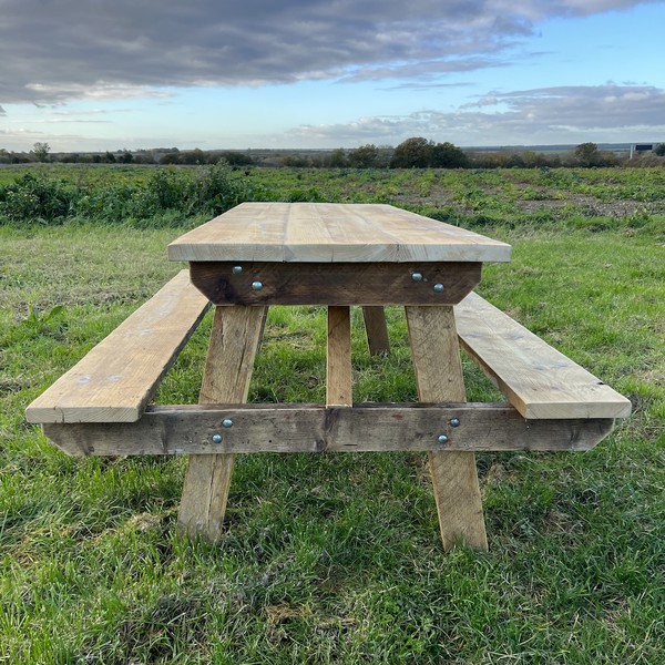 Wooden Rustic Picnic Benches