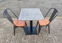 3x Metal Table And 2 Chair Set For Sale