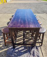 2x 2m Poseur Table And 8 Bar Stool Set For Sale