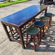Second Hand 2m Poseur Table And 8 Stool Set