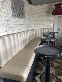 Cream Upholstered Banquette Seating