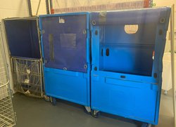 3x Roller Laundry Bins For Sale