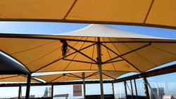 3x Large Static Outdoor Umbrellas in Ivory – 3.7m x 4.8m - Brighton