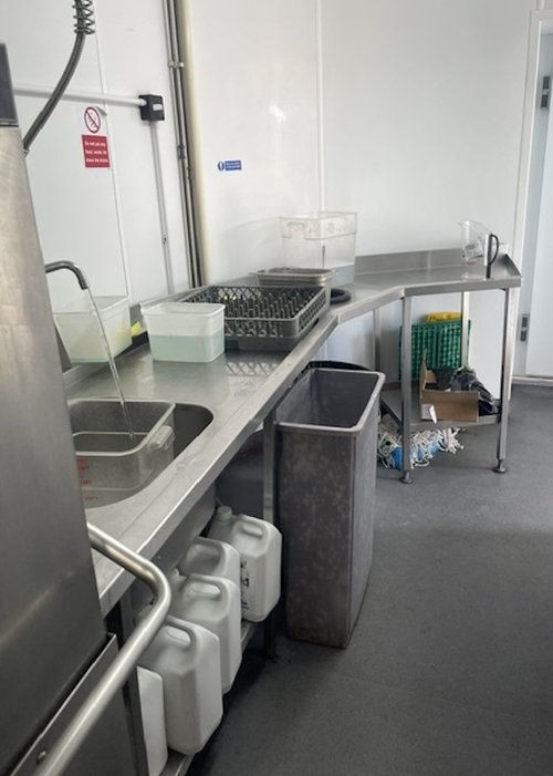 Stainless Steel Sink Run with Curved Return