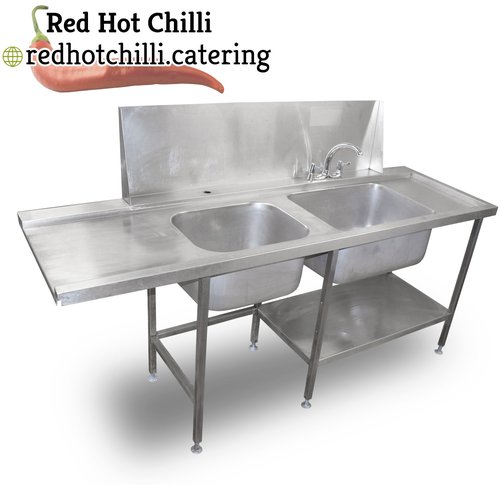 2.1m Stainless Steel Double Pass Through Dishwasher Sink