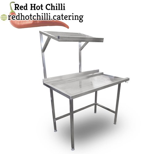 1.21m Stainless Steel Pass Through Dishwasher Table