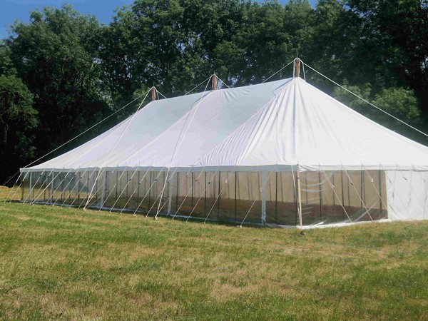 Traditional marquee with open front