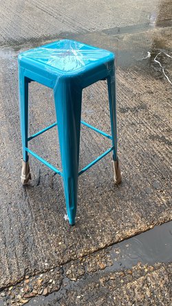 Teal Tolix Bar Stools