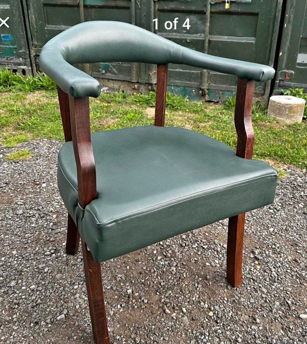 Second Hand 26x Green Padded Dining Chairs