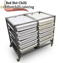 1.02m Stainless Steel Tray Trolley