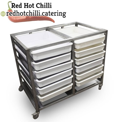 1.02m Stainless Steel Tray Trolley
