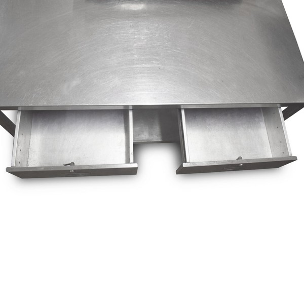 Stainless Steel Kitchen Table with Drawers