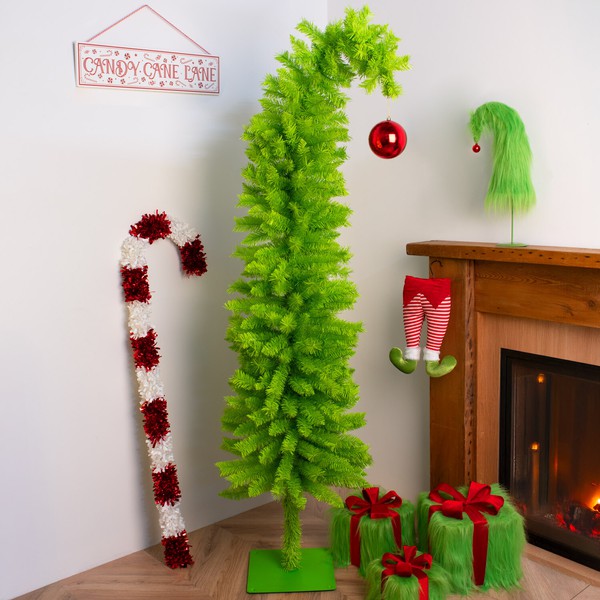 Grinch themed christmas tree and presents Grinch themed christmas tree and presents