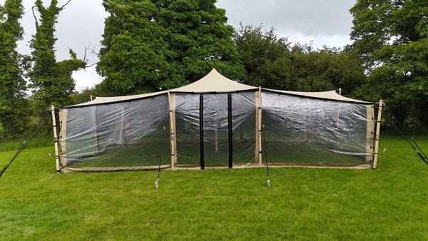 Stretch tents with window sides