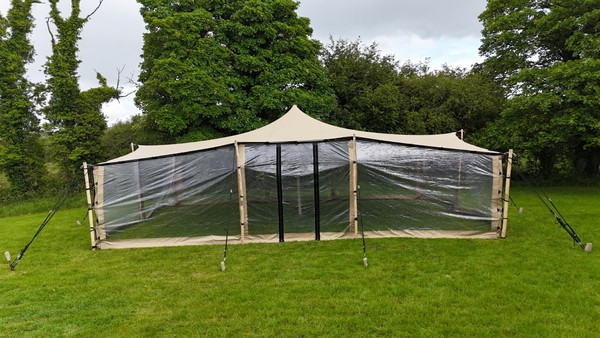 Window walls on a Nomadik made stretch tent