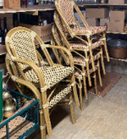 36x Parisian-Style Woven Bistro Chairs