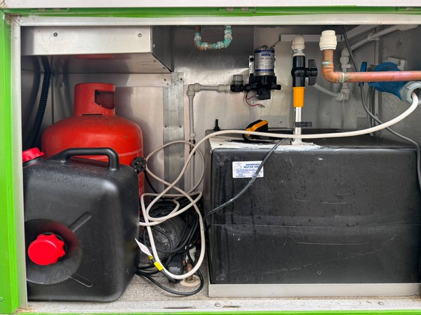 Gas locker and water tank
