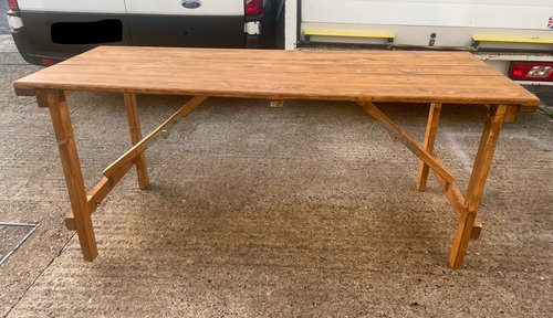 30x Rustic Wooden Trestle Tables For Sale