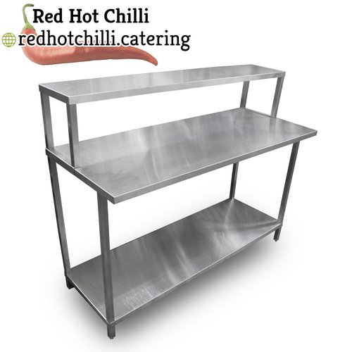 Stainless steel kitchen table with shelf