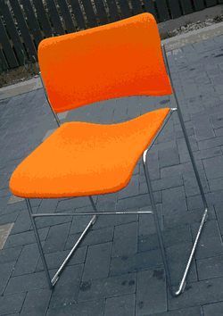 Orange Designer Chairs, David Rowland 40/4 Stackable Chairs