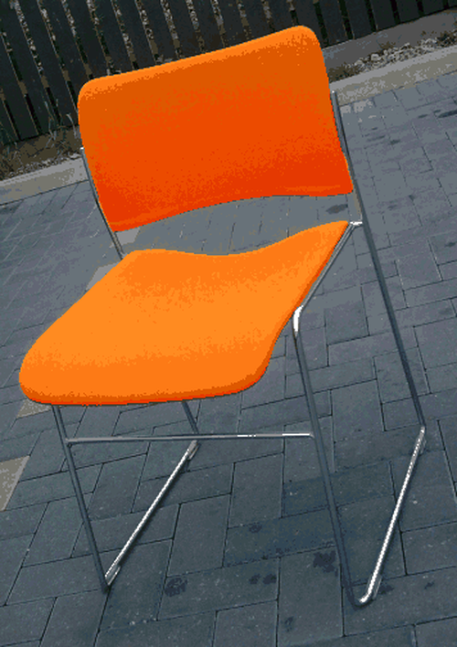 Orange Designer Chairs, David Rowland 40/4 Stackable Chairs Orange Designer Chairs, David Rowland 40/4 Stackable Chairs