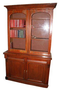 Victorian Mahogany Glass Top Bookcase