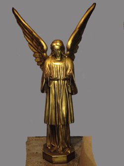 Gold resin statue
