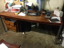 Wooden and metal desk