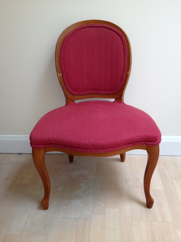 Pink upholstered chair