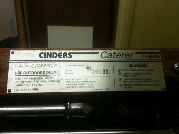 Cinder bbq product info