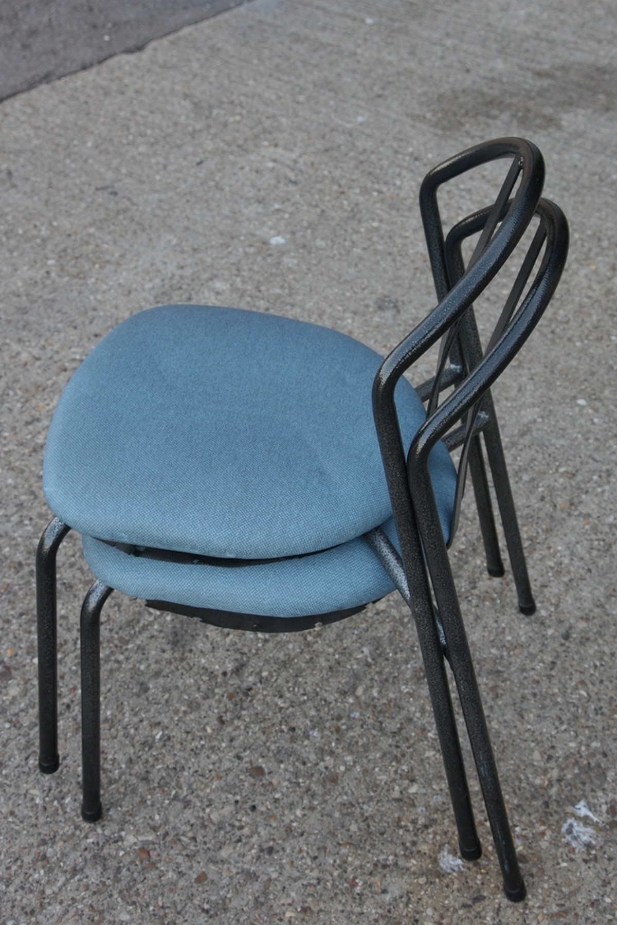 Secondhand Chairs and Tables | Cafe or Bistro Chairs | Metal Blue ...