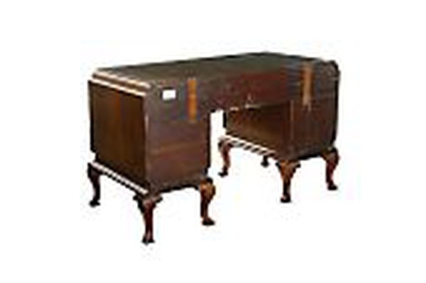 Art Deco Carved Walnut Chinoiserie Writing Table Desk