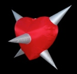 Inflatable heart with spikes